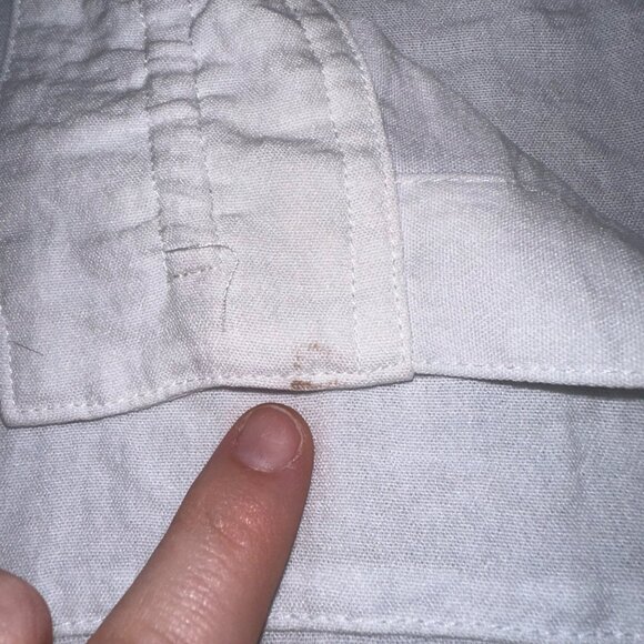 John Mark Womens M White Crinkle Cap Sleeve Button Front Lightweight Shirt Top - Picture 4 of 10